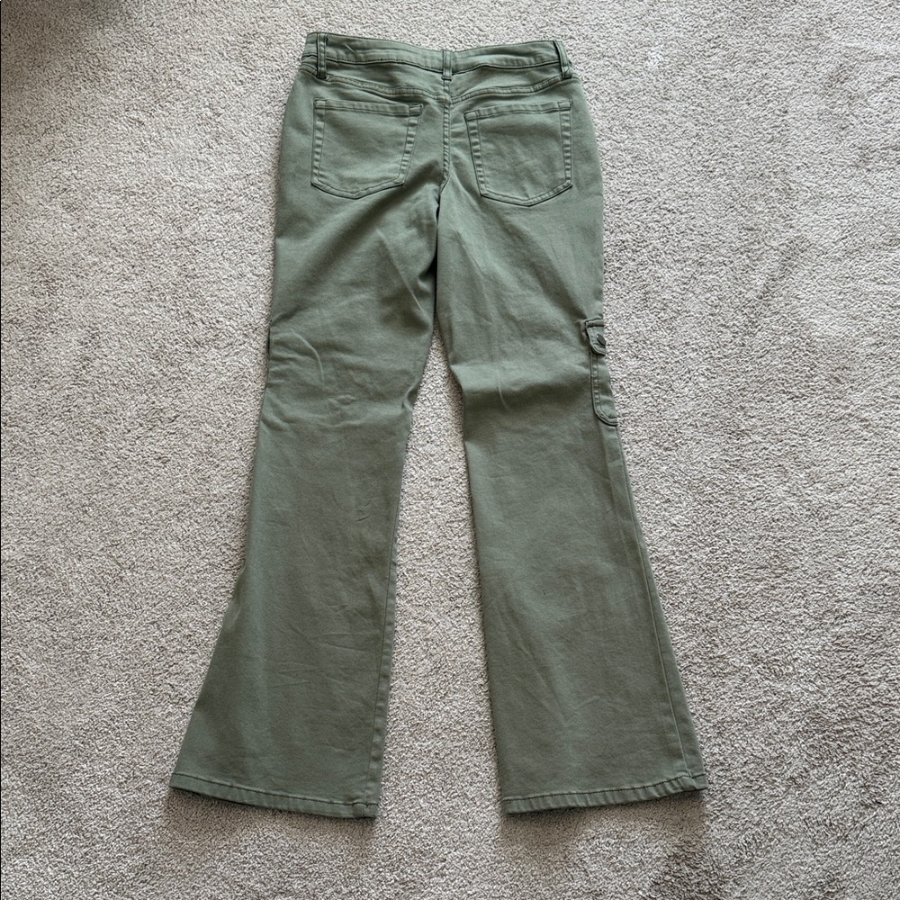 Olive Flare Cargo Pants - Picture 7 of 7